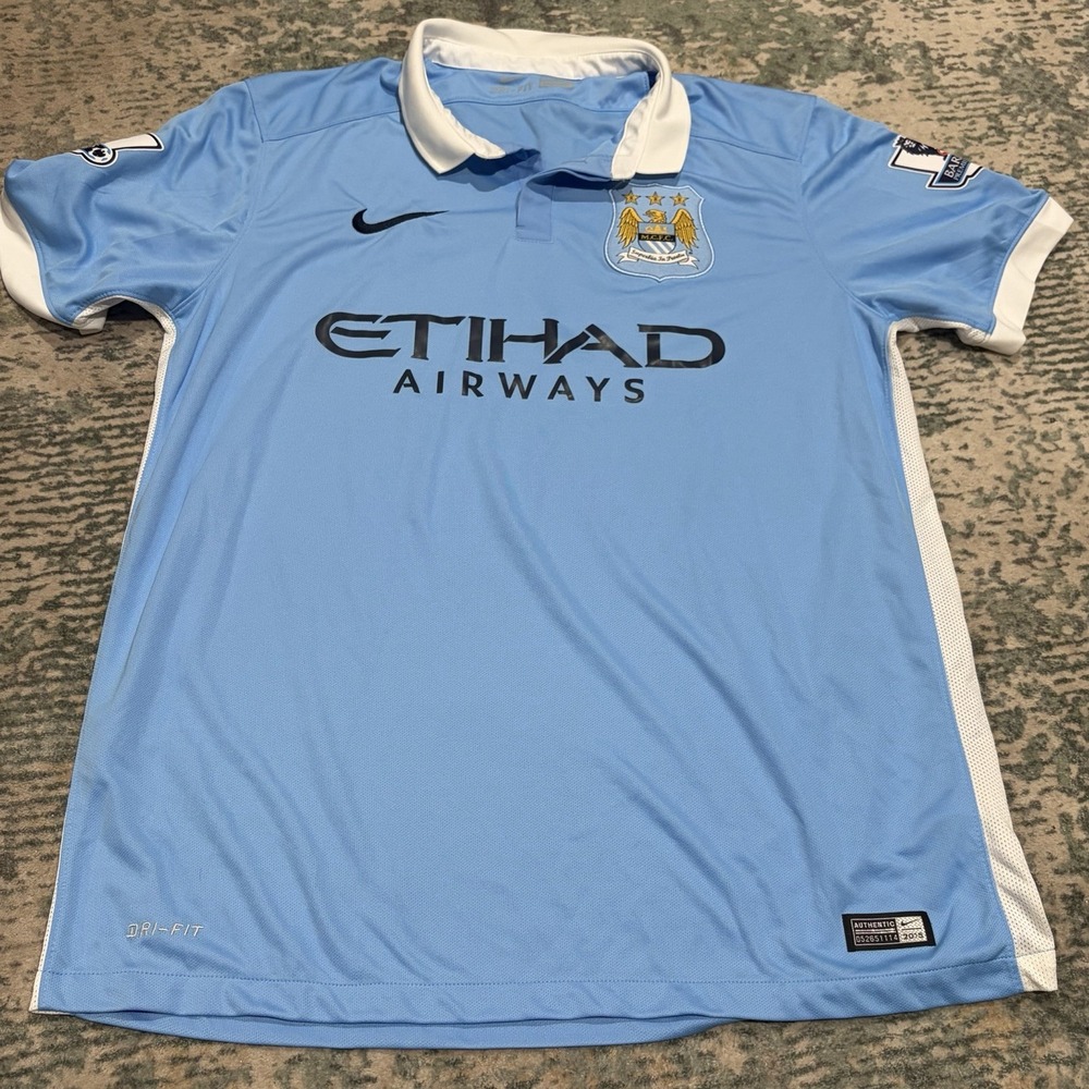 Nike Manchester City 2015-16 Home Jersey Silva #21 Size L Men EUC